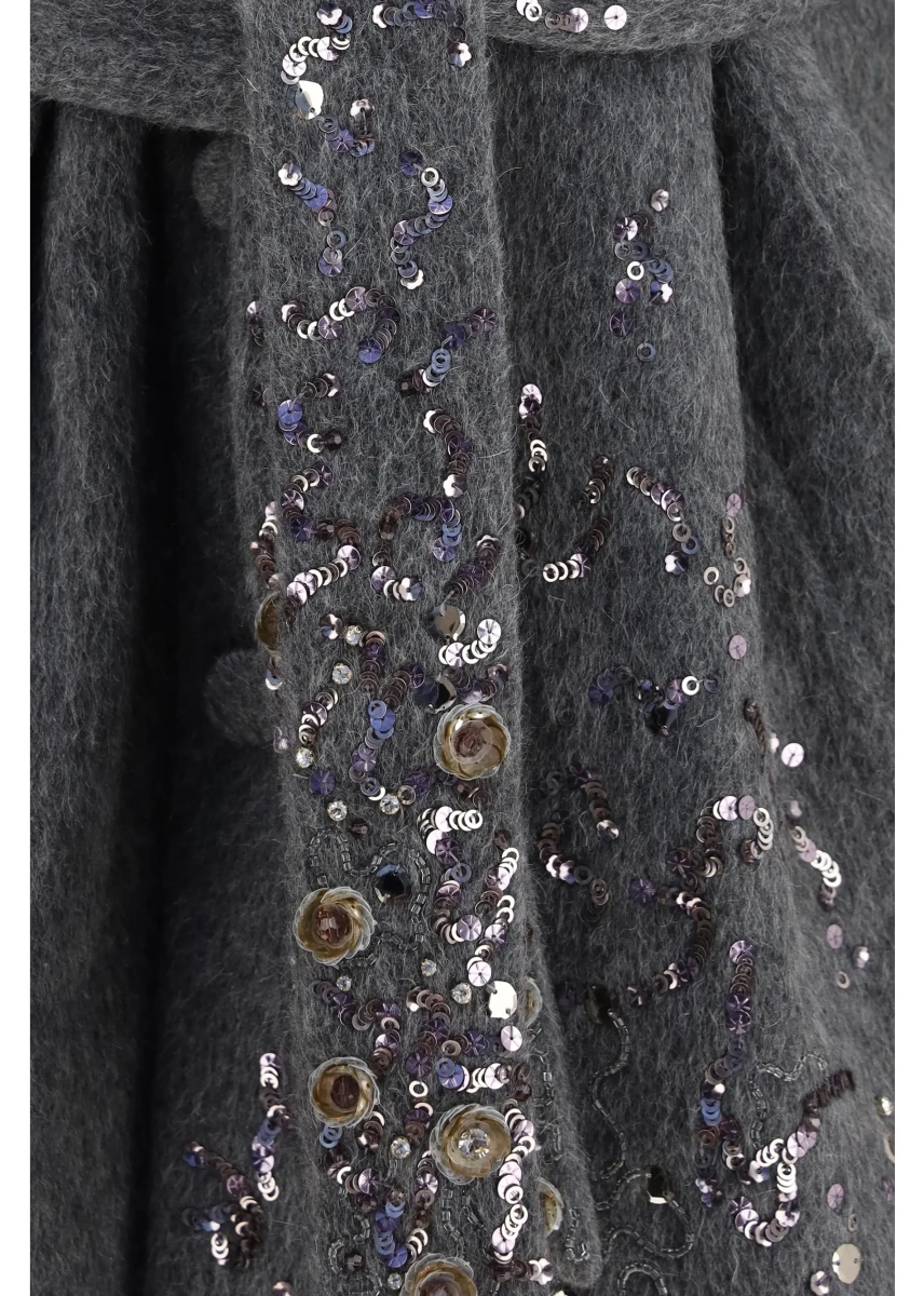 Palton Mohair and Wool-Blend Coat - Img 3
