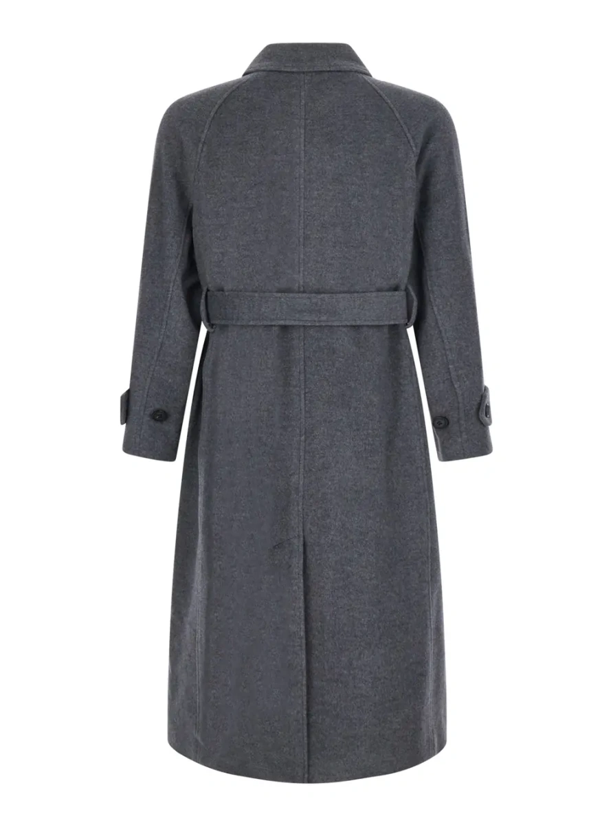 Palton Unisex coat with cashmere and gray wool belt - Img 2