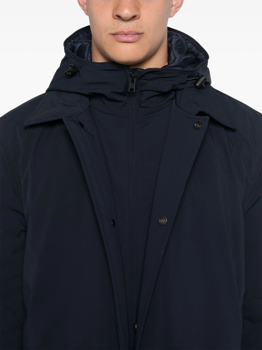 Palton Woolrich albastru din poliamida si spandex/elastan - Img 5