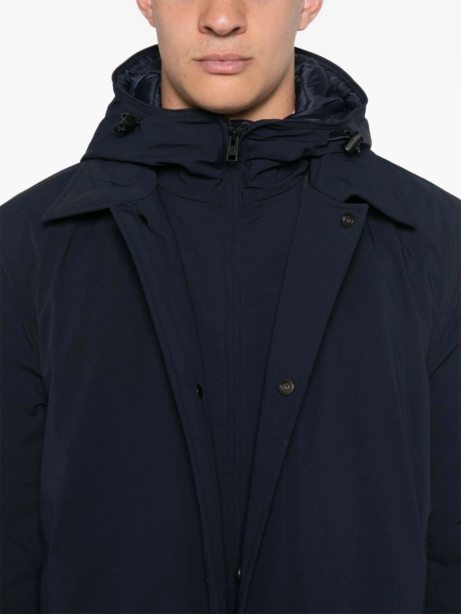 Palton Woolrich albastru din poliamida si spandex/elastan - Img 5