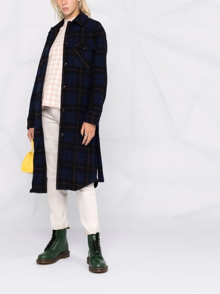 Palton Woolrich albastru din polyester si lana - Img 2