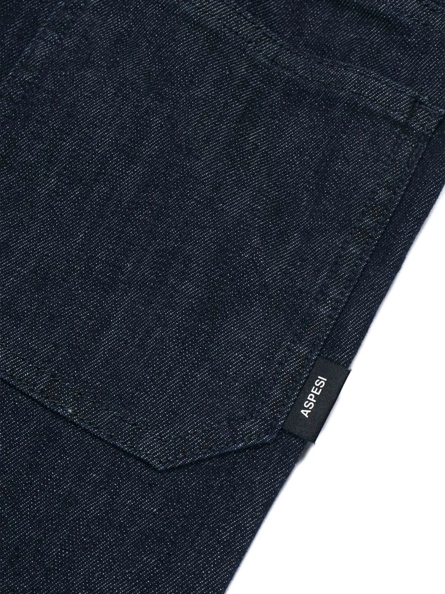 Pantaloni Aspesi albastri din bumbac si spandex/elastan - Img 3