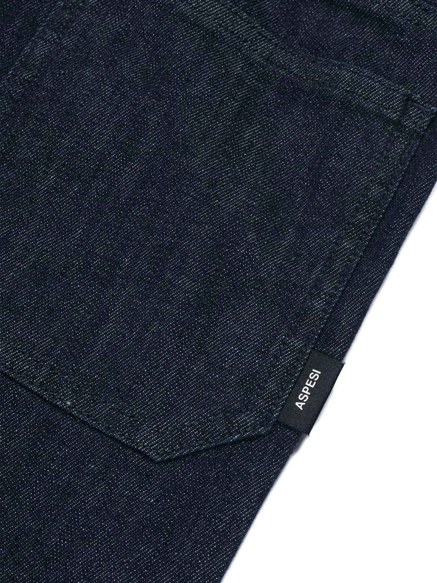 Pantaloni Aspesi albastri din bumbac si spandex/elastan - Img 3