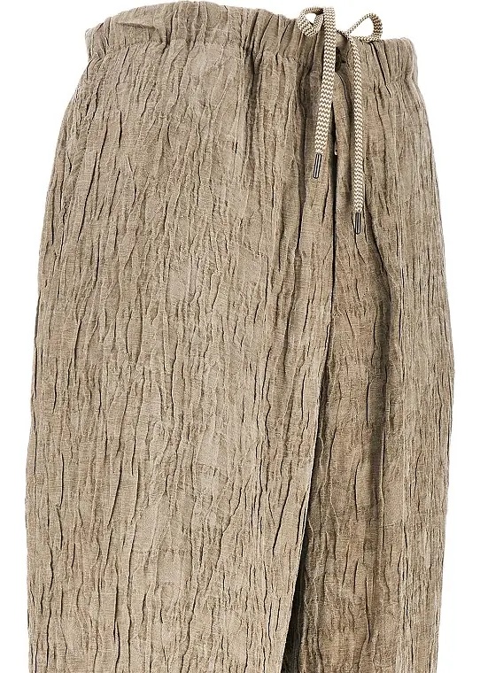 Pantaloni Bark effect linen-blend pants - Img 2