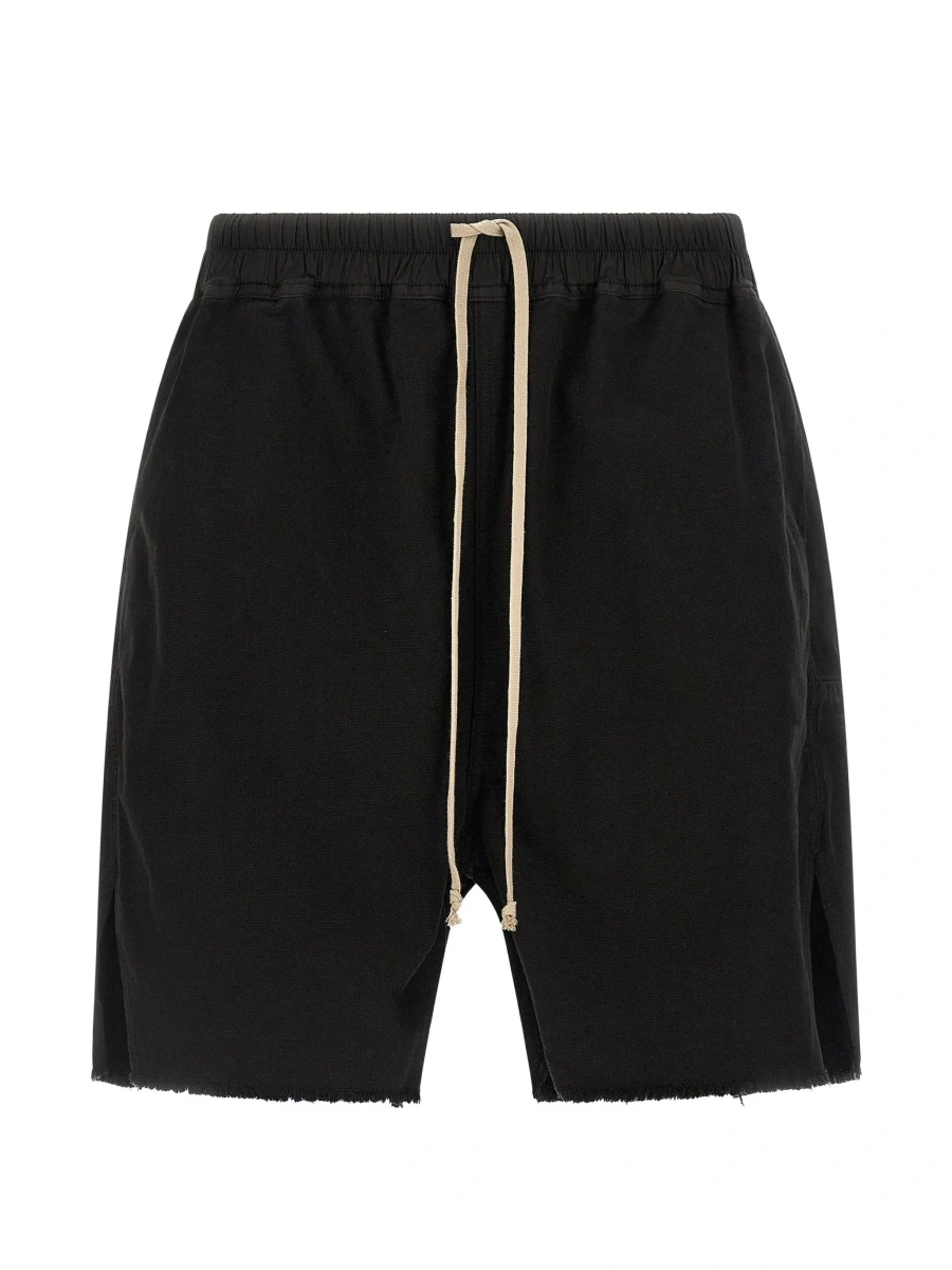 Pantaloni Black Shorts with elasticated drawstring waist and zip at the back in cotton for men - Img 7