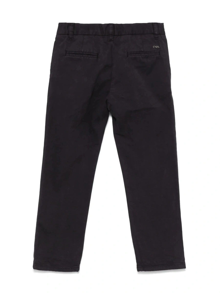 Pantaloni Blue Trousers with Belt Loops and Logo Plate on the Back in Cotton Boy - Img 4