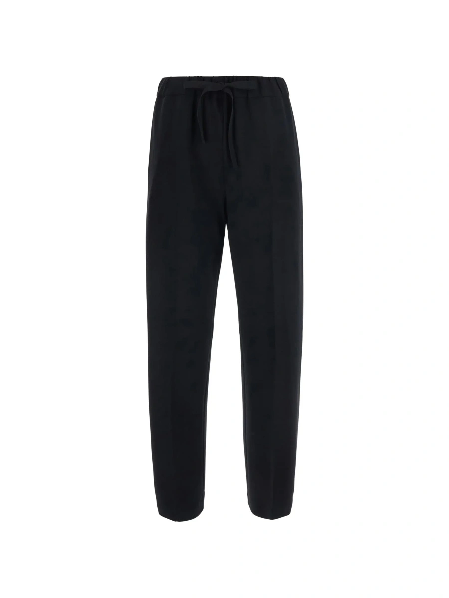 Pantaloni 'Buddy' Black pants with elastic drawstring waistband in fabric for women - Img 6