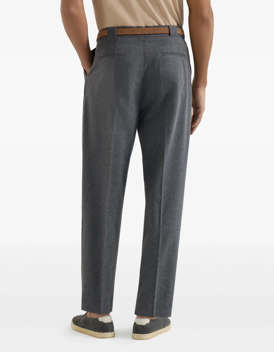 Pantaloni casual Brunello Cucinelli multicolor din lana si bumbac - Img 7