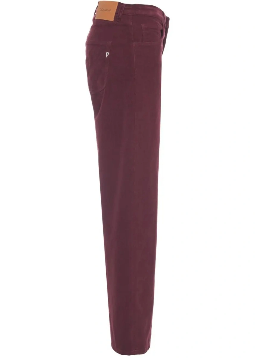 Pantaloni casual Dondup rosii din denim - Img 3