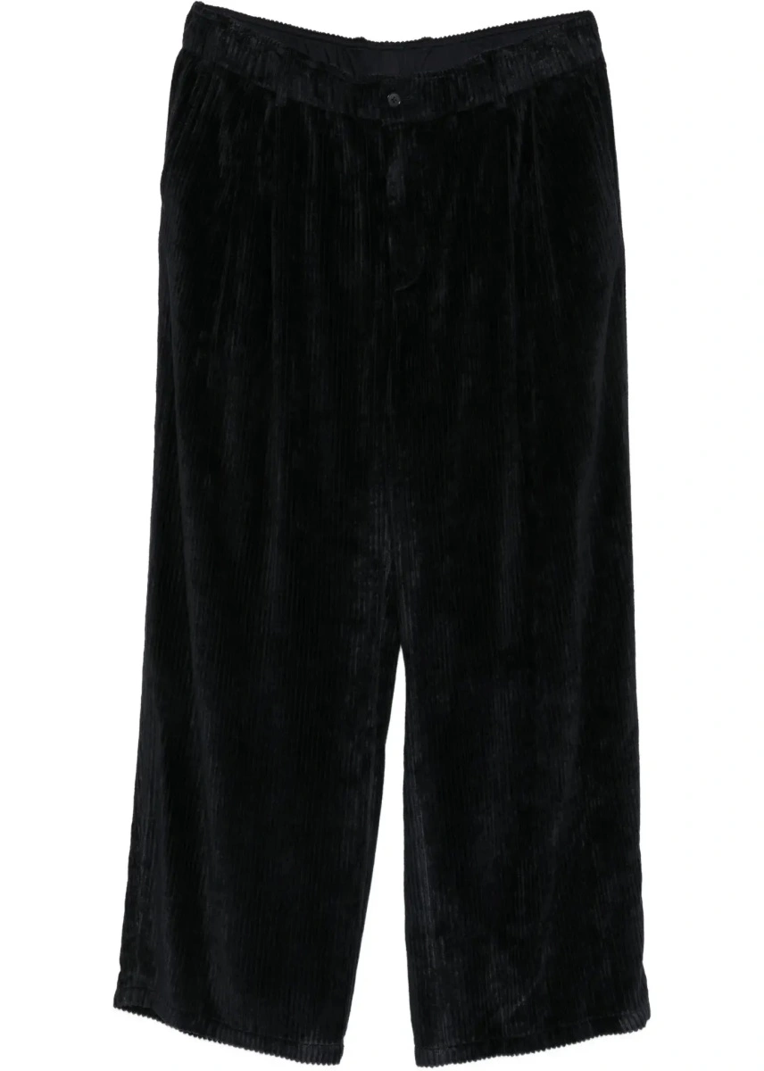 Pantaloni casual Giorgio Armani gri din vascoza si catifea - Img 6