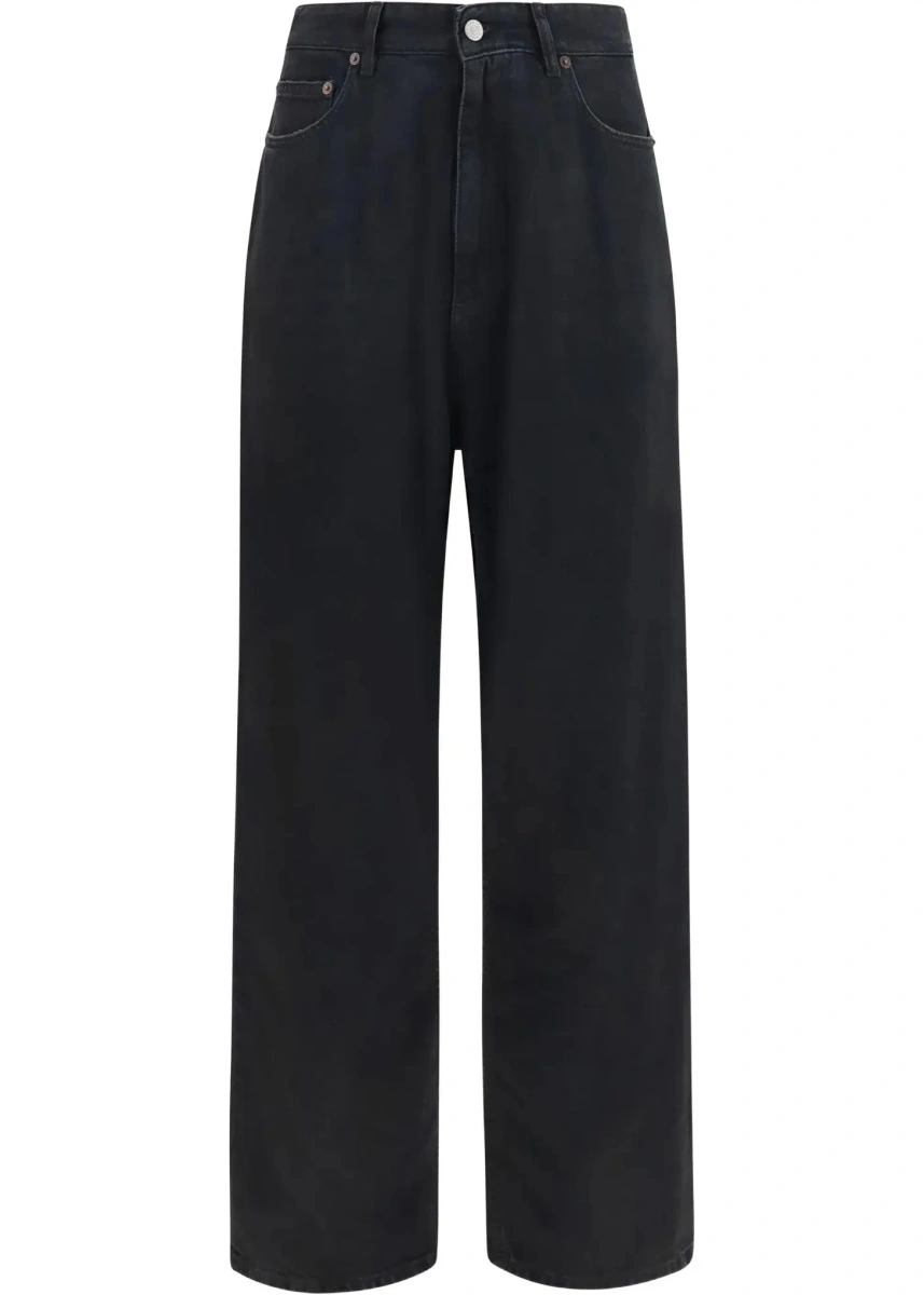 Pantaloni casual MM6 Maison Margiela negri din bumbac - Img 7