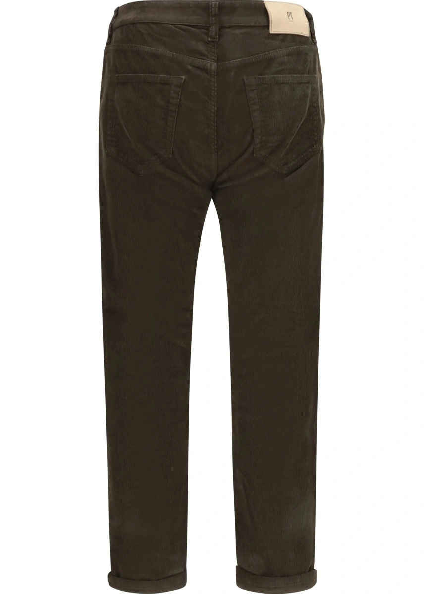 Pantaloni casual PT TORINO multicolor din catifea reiata - Img 2