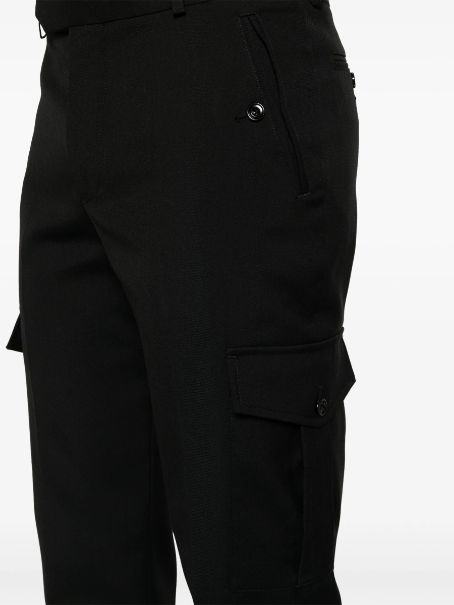 Pantaloni conici Alexander McQueen negri din lana - Img 5