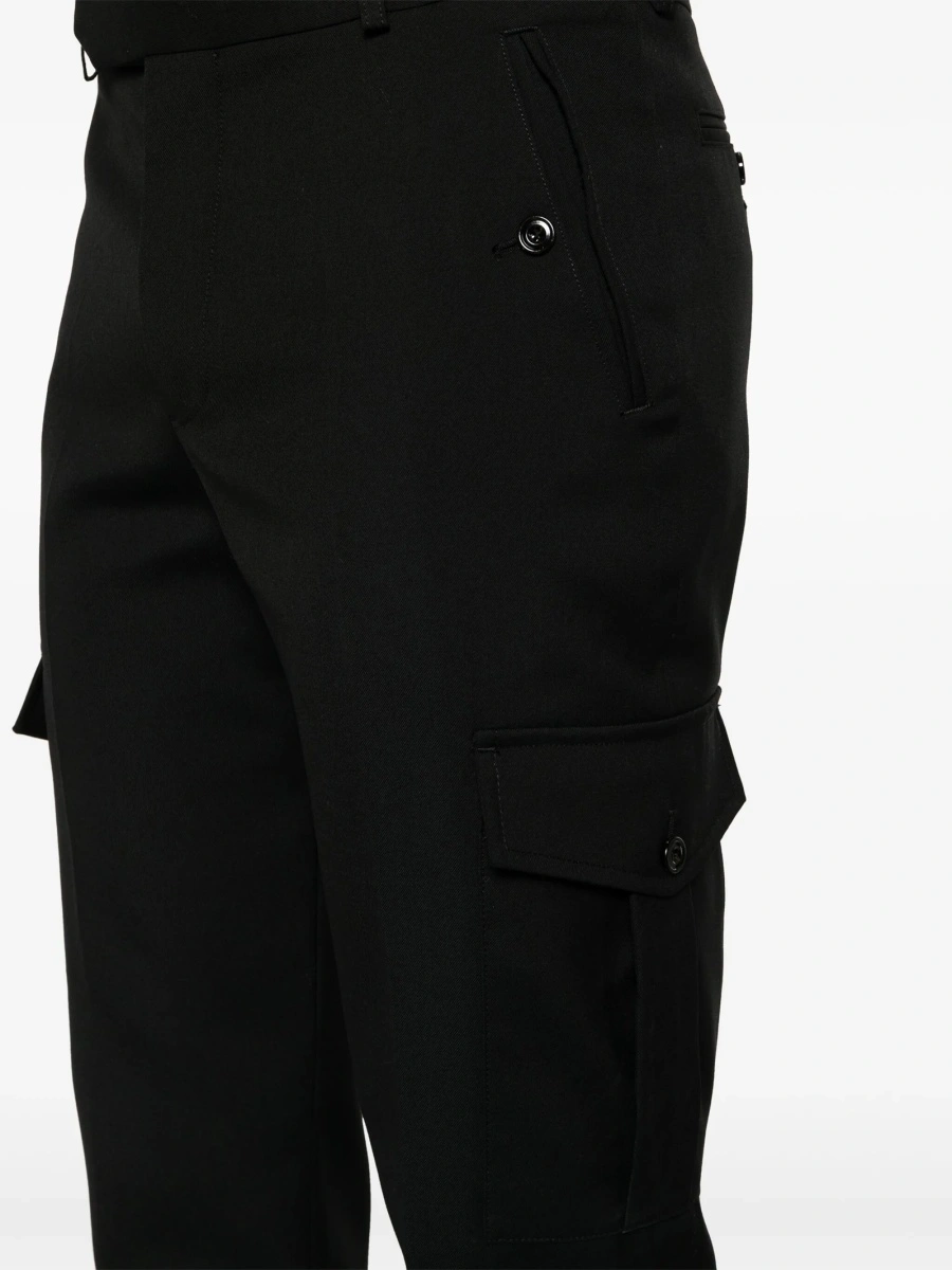 Pantaloni conici Alexander McQueen negri din lana - Img 5