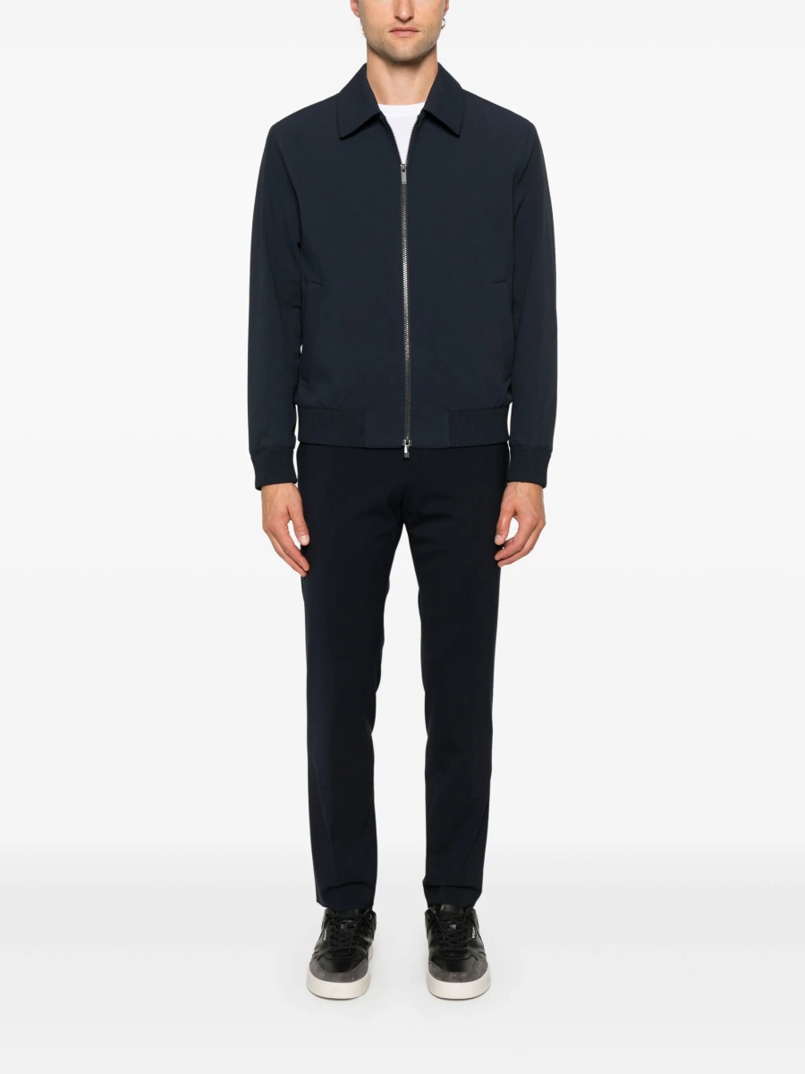 Pantaloni conici Hugo Boss albastri din elastan si lana - Img 2