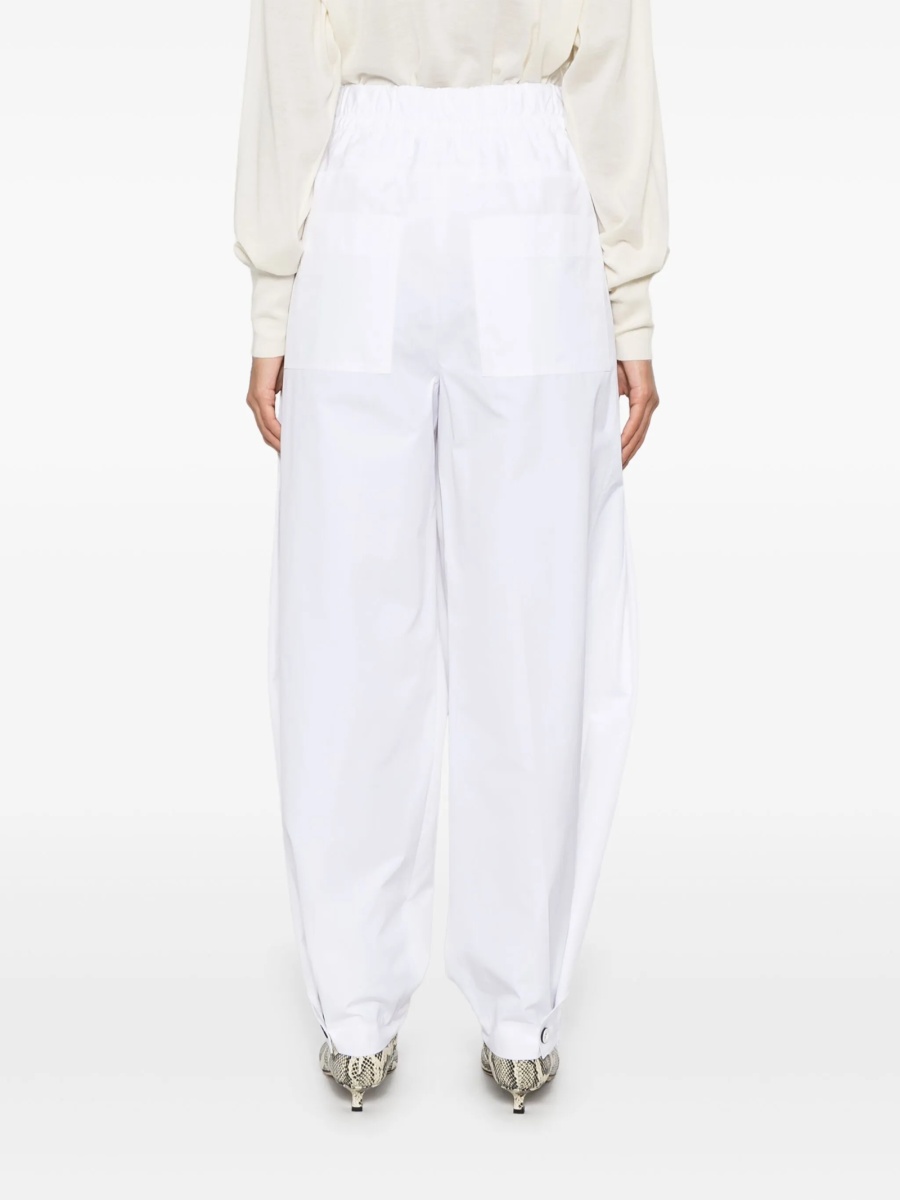 Pantaloni conici Jil Sander albi din bumbac - Img 4