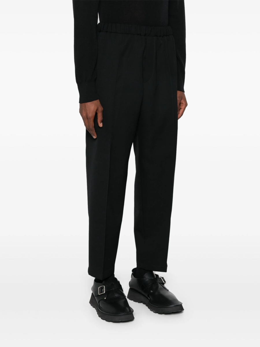 Pantaloni conici Jil Sander negri din lana - Img 3