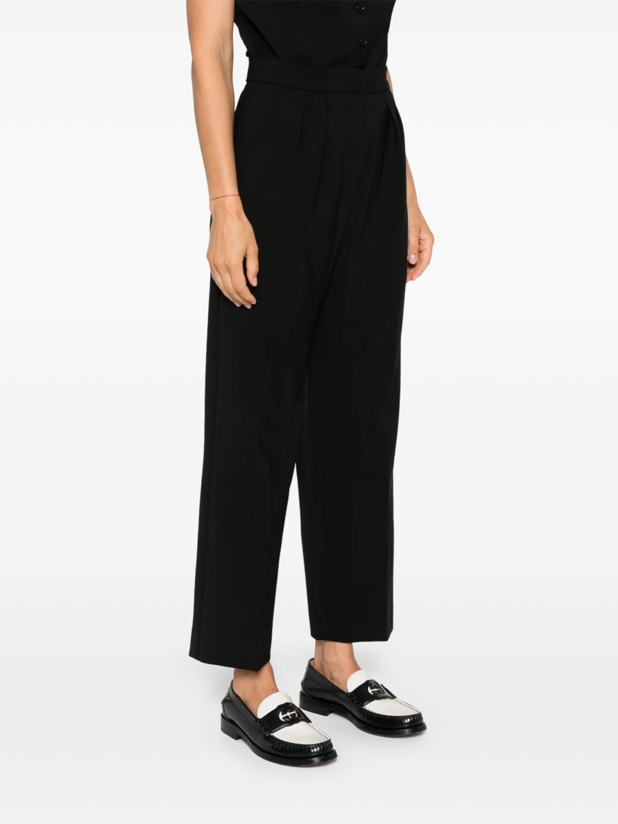 Pantaloni conici Max Mara negri din elastan si lana - Img 3