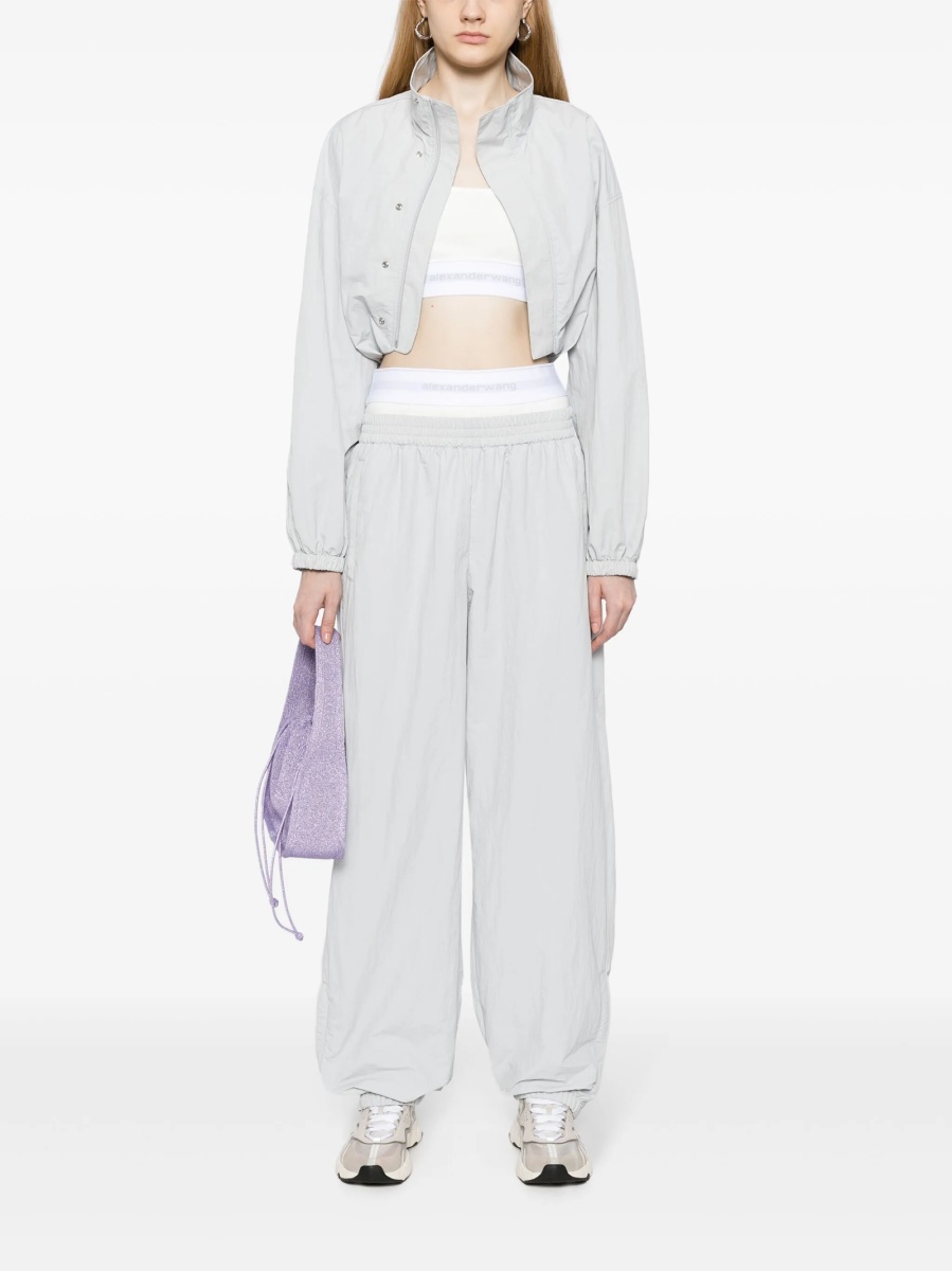 Pantaloni de trening Alexander Wang gri din nylon - Img 2