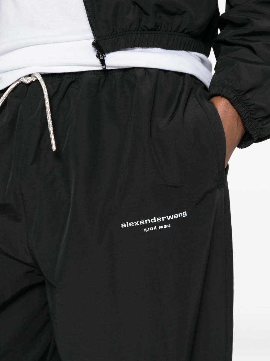 Pantaloni de trening Alexander Wang negri din poliamida si bumbac - Img 5