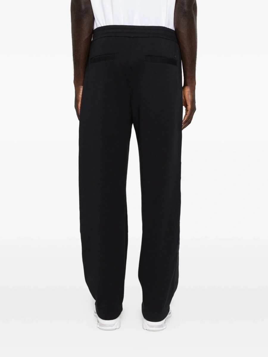 Pantaloni de trening Emporio Armani albastri din bumbac si polyester - Img 4