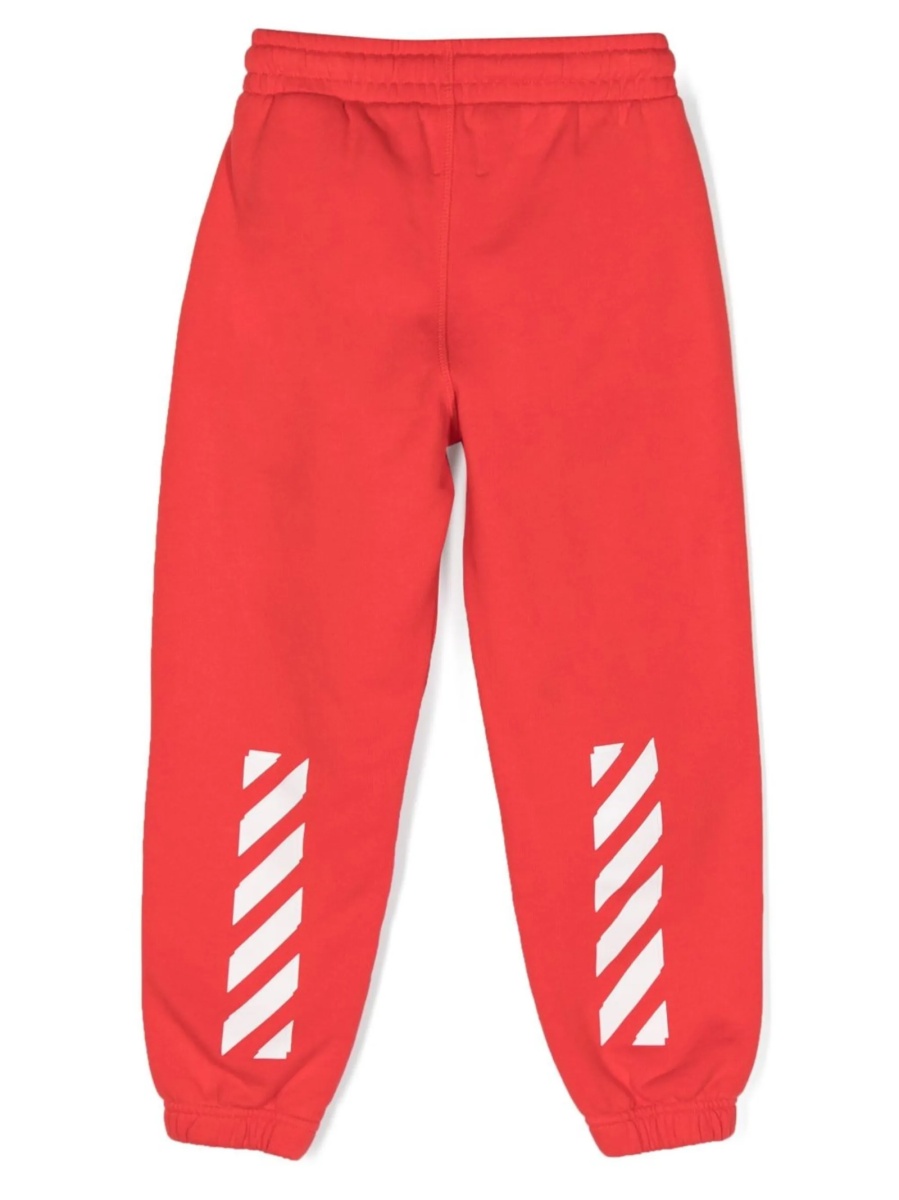 Pantaloni de trening Off-White rosii din bumbac - Img 2