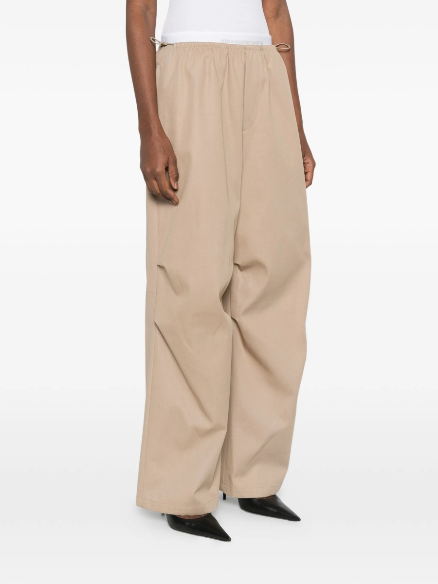 Pantaloni drepti Alexander Wang neutri din bumbac - Img 3