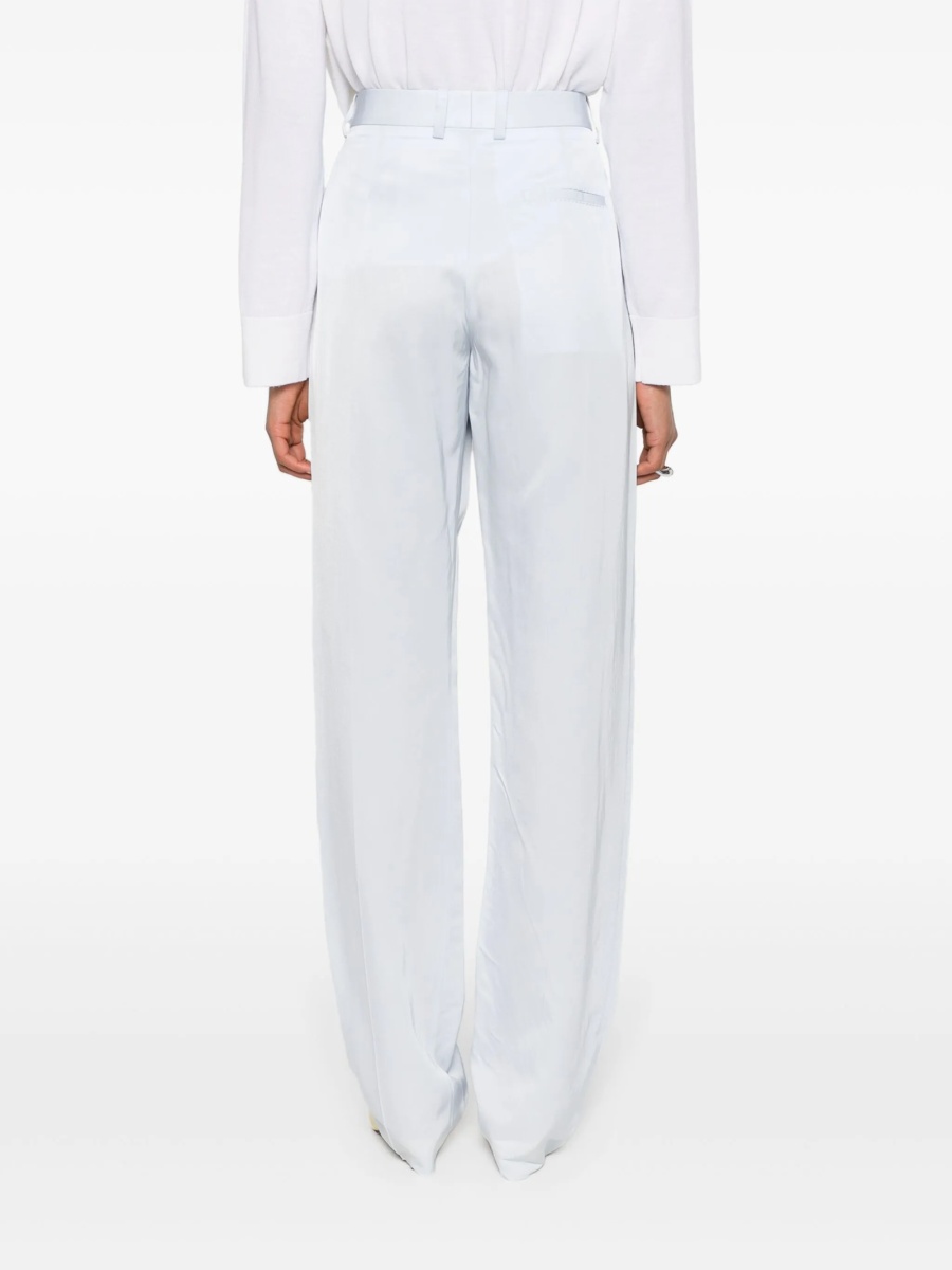 Pantaloni drepti Bottega Veneta albastri din vascoza - Img 4