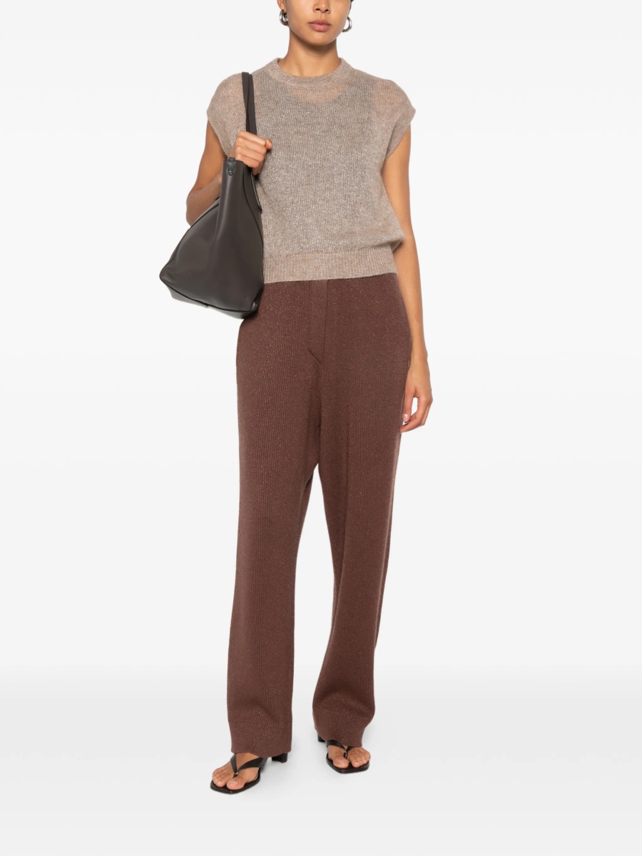 Pantaloni drepti Brunello Cucinelli maro - Img 2