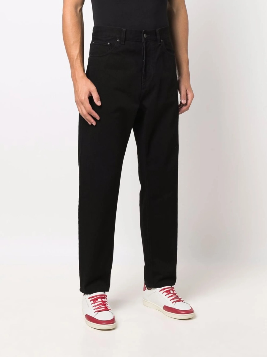 Pantaloni drepti Carhartt negri din bumbac organic - Img 3