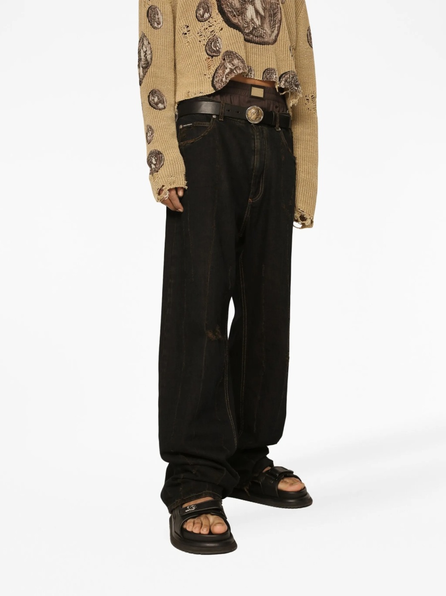Pantaloni drepti Dolce &amp; Gabbana negri - Img 5