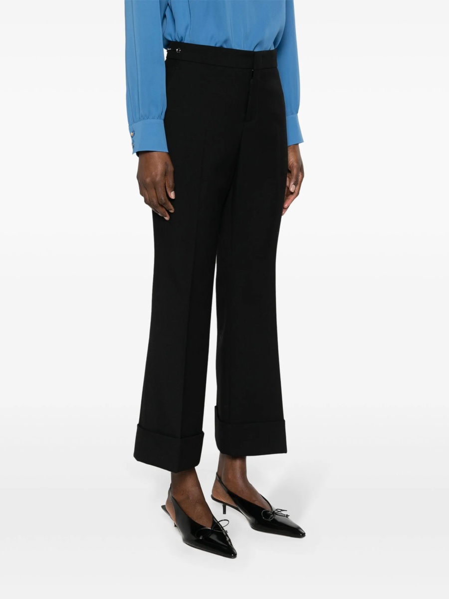 Pantaloni drepti Gucci Horsebit negri din lana - Img 3