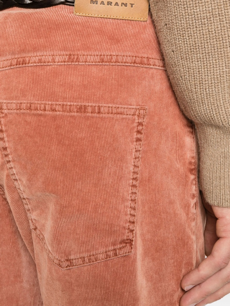 Pantaloni drepti Isabel Marant maro din elastan si bumbac - Img 5