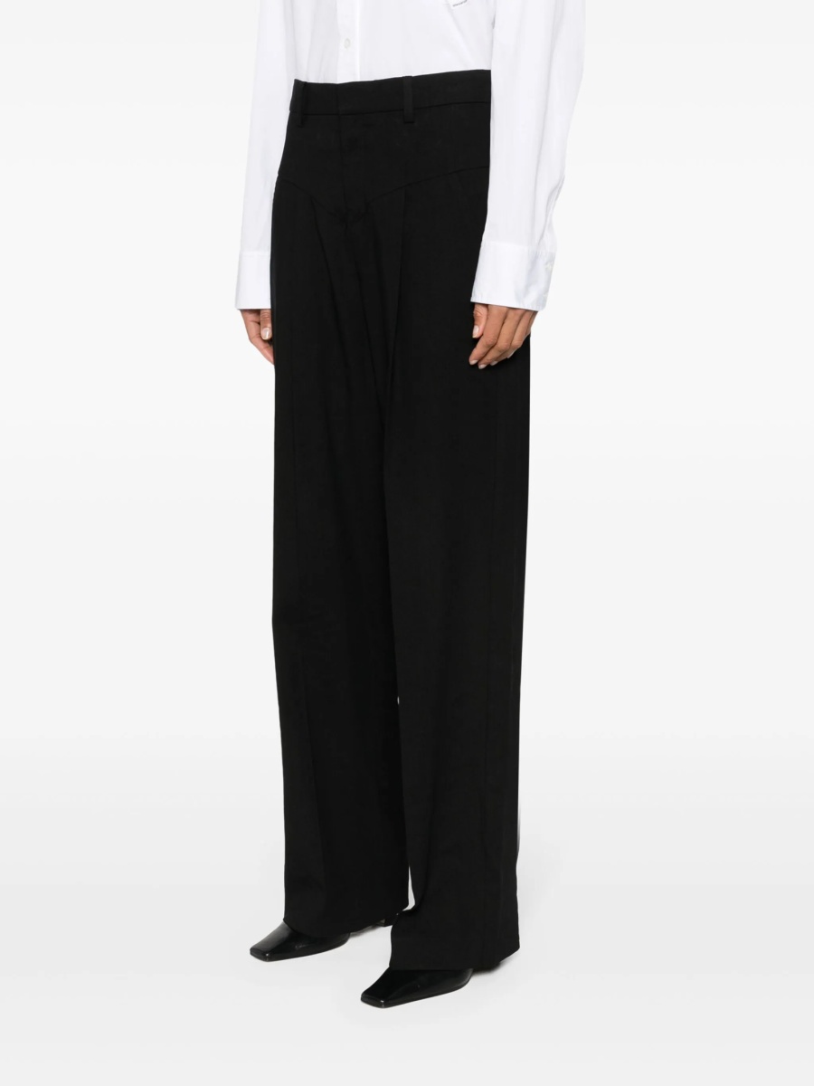 Pantaloni drepti Isabel Marant negri din elastan si canepa - Img 3