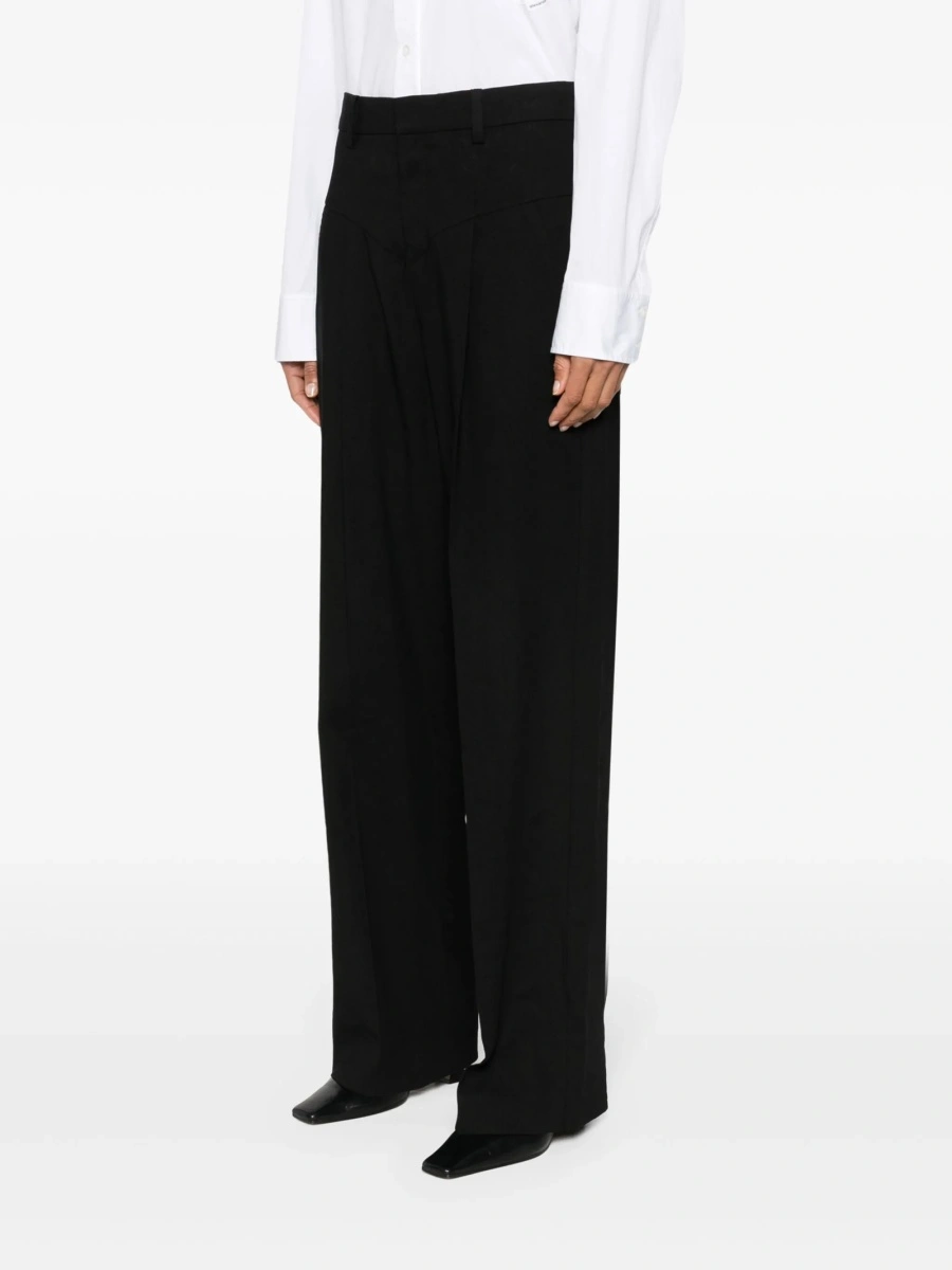 Pantaloni drepti Isabel Marant negri din elastan si canepa - Img 3