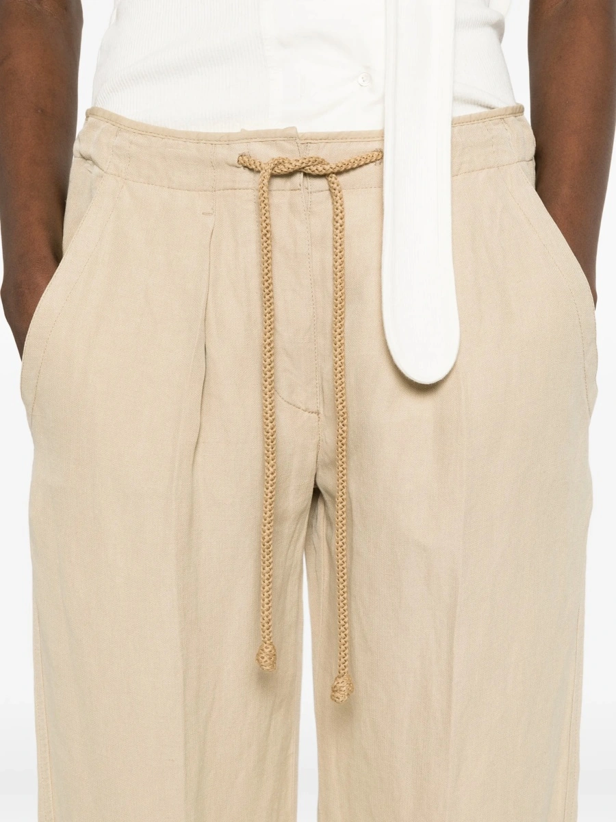 Pantaloni drepti Isabel Marant neutri din matase si in - Img 4