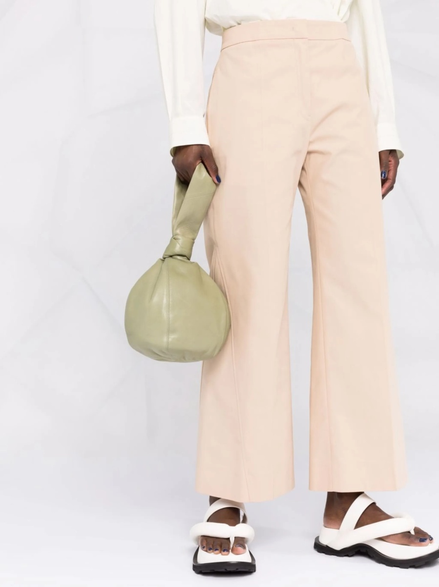 Pantaloni drepti Jil Sander neutri din bumbac - Img 5