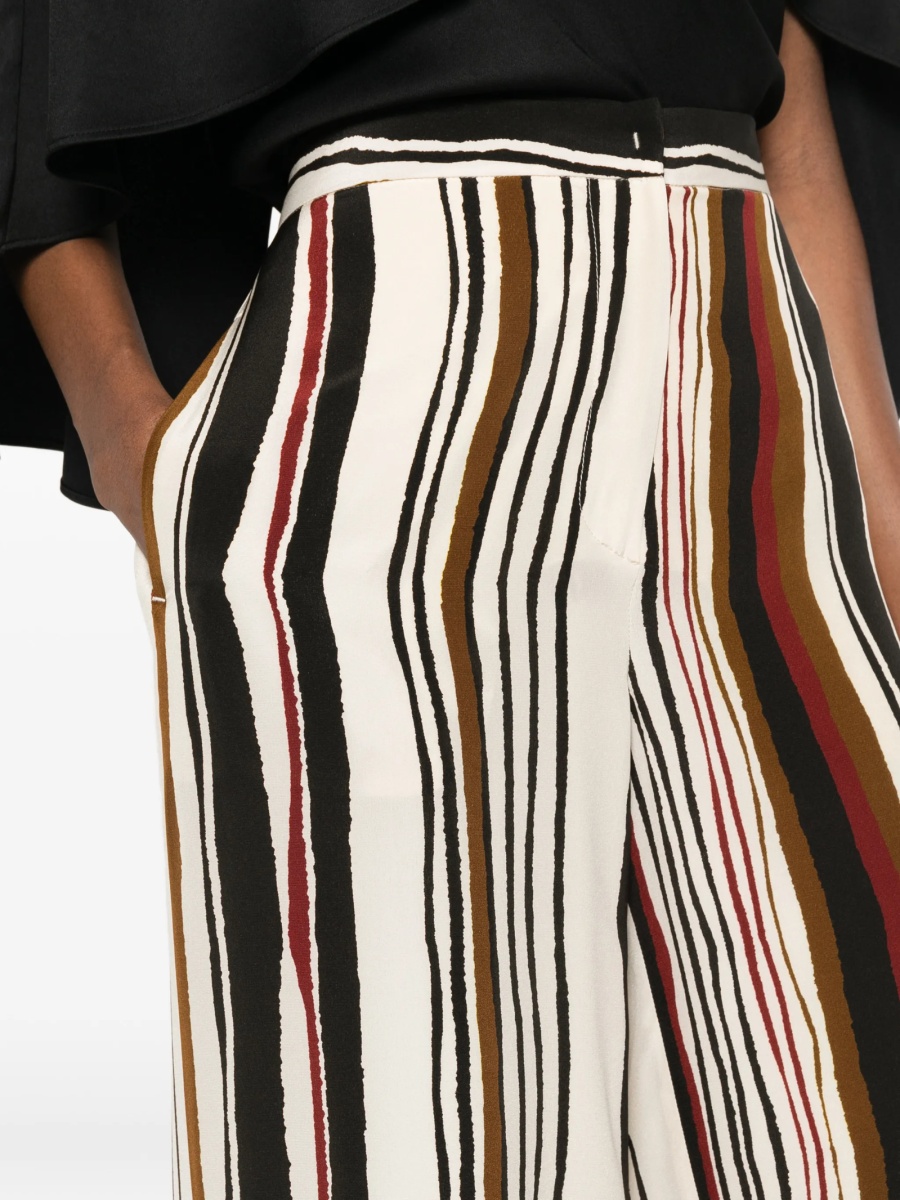 Pantaloni drepti MaxMara Studio albi din matase - Img 5
