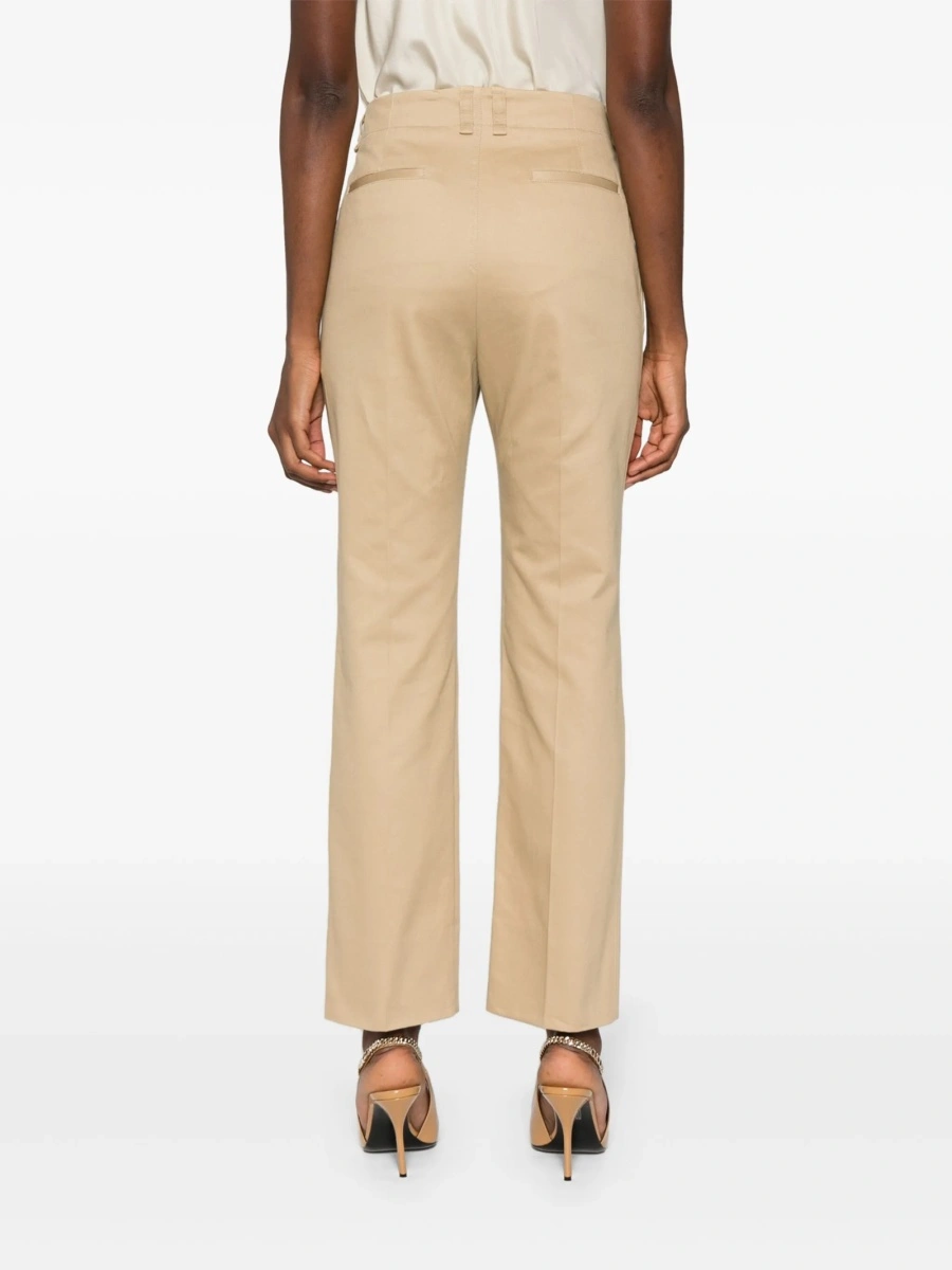 Pantaloni drepti Saint Laurent neutri din bumbac - Img 4
