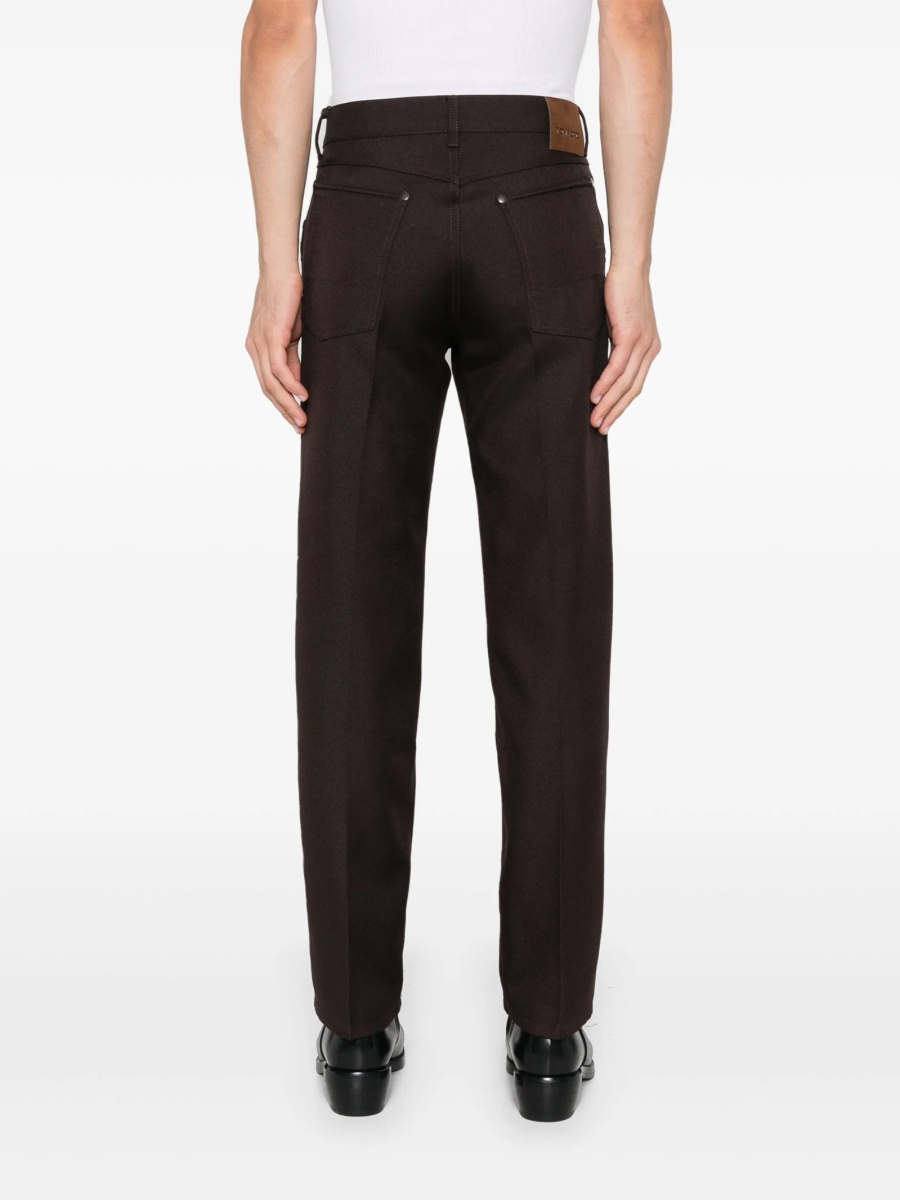 Pantaloni drepti Tom Ford maro din lana si polyester - Img 4