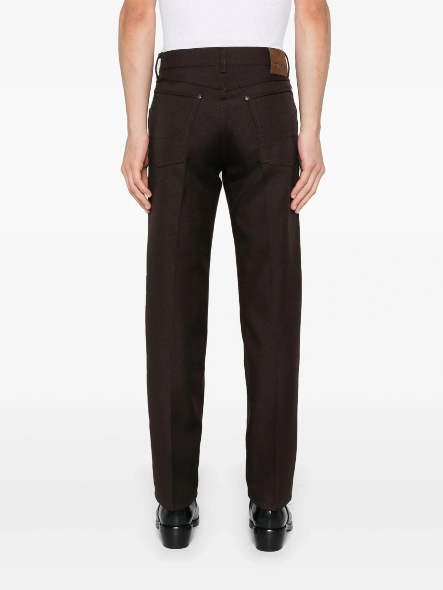 Pantaloni drepti Tom Ford maro din lana si polyester - Img 4