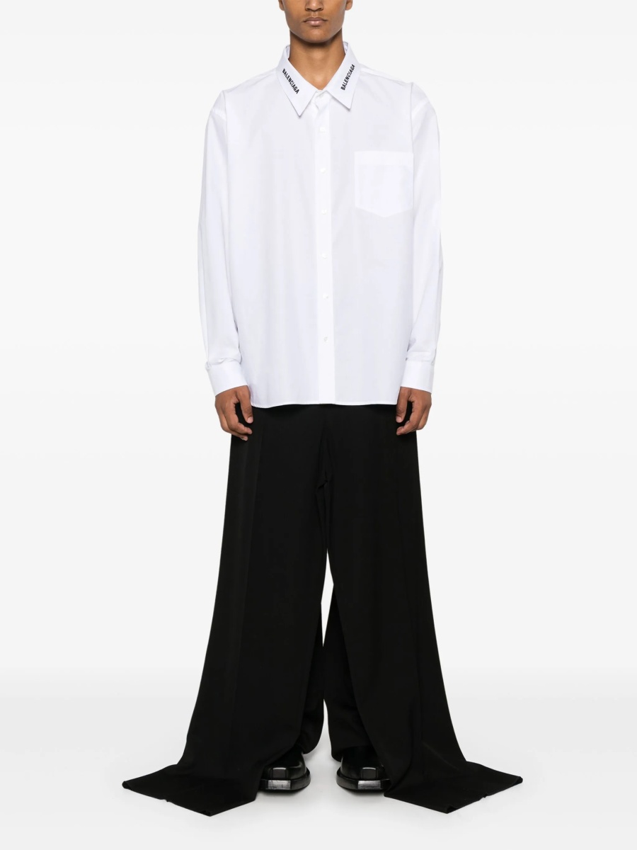 Pantaloni eleganti Balenciaga negri din lana - Img 2