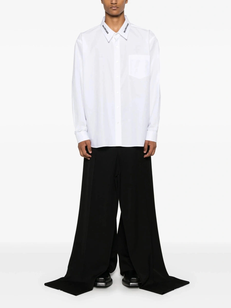 Pantaloni eleganti Balenciaga negri din lana - Img 2