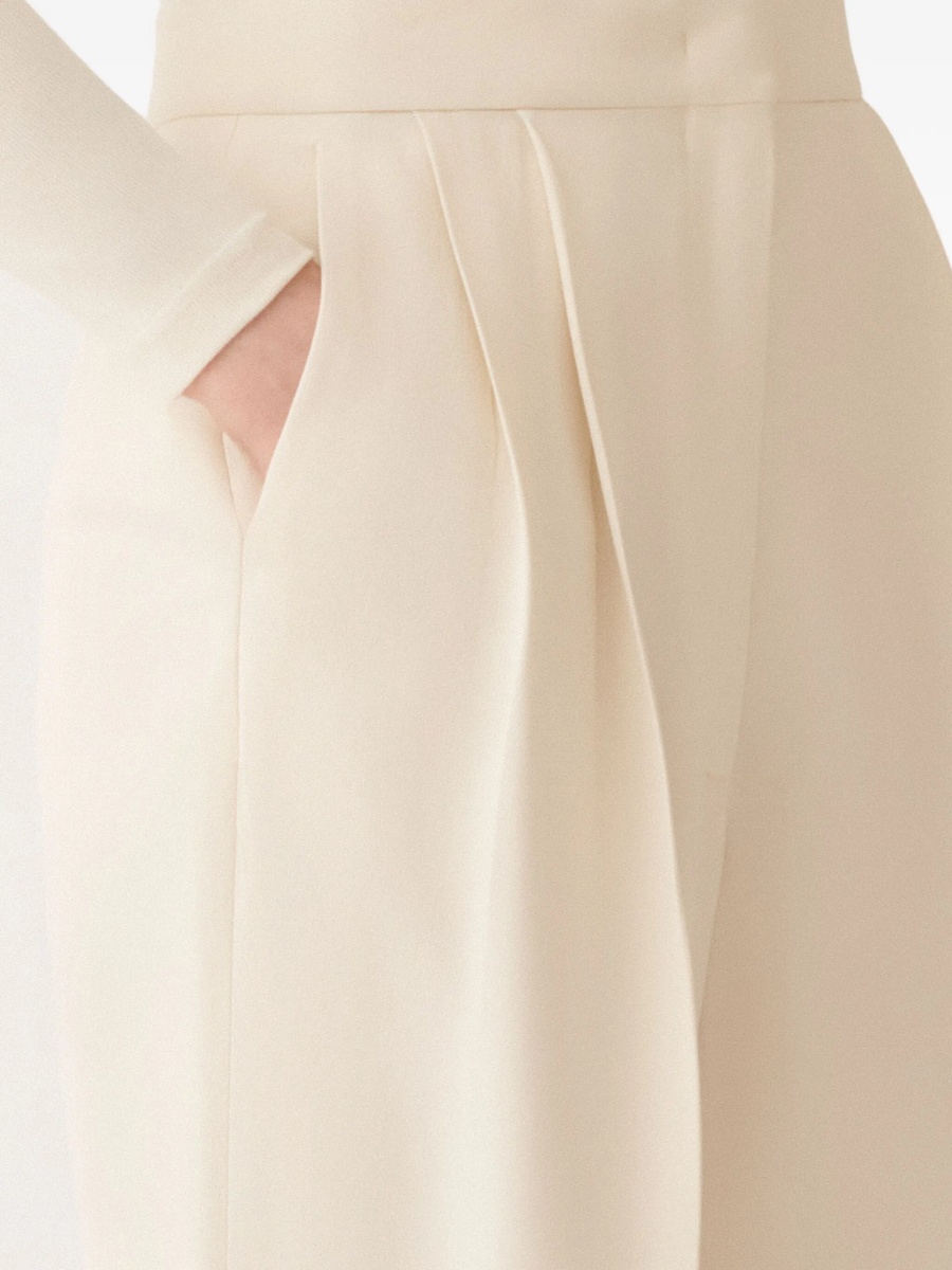Pantaloni eleganti Fabiana Filippi albi din acetat si vascoza - Img 5