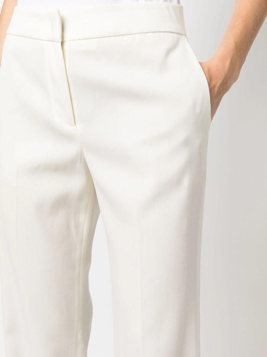Pantaloni eleganti Fabiana Filippi albi din lana - Img 5