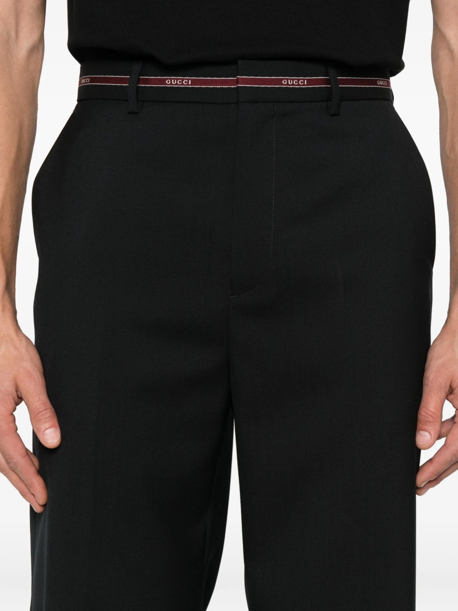 Pantaloni eleganti Gucci negri din lana - Img 5