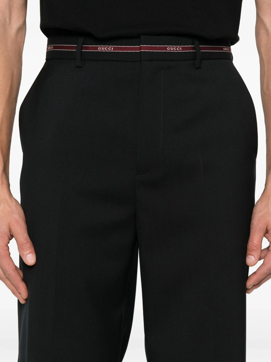 Pantaloni eleganti Gucci negri din lana - Img 5
