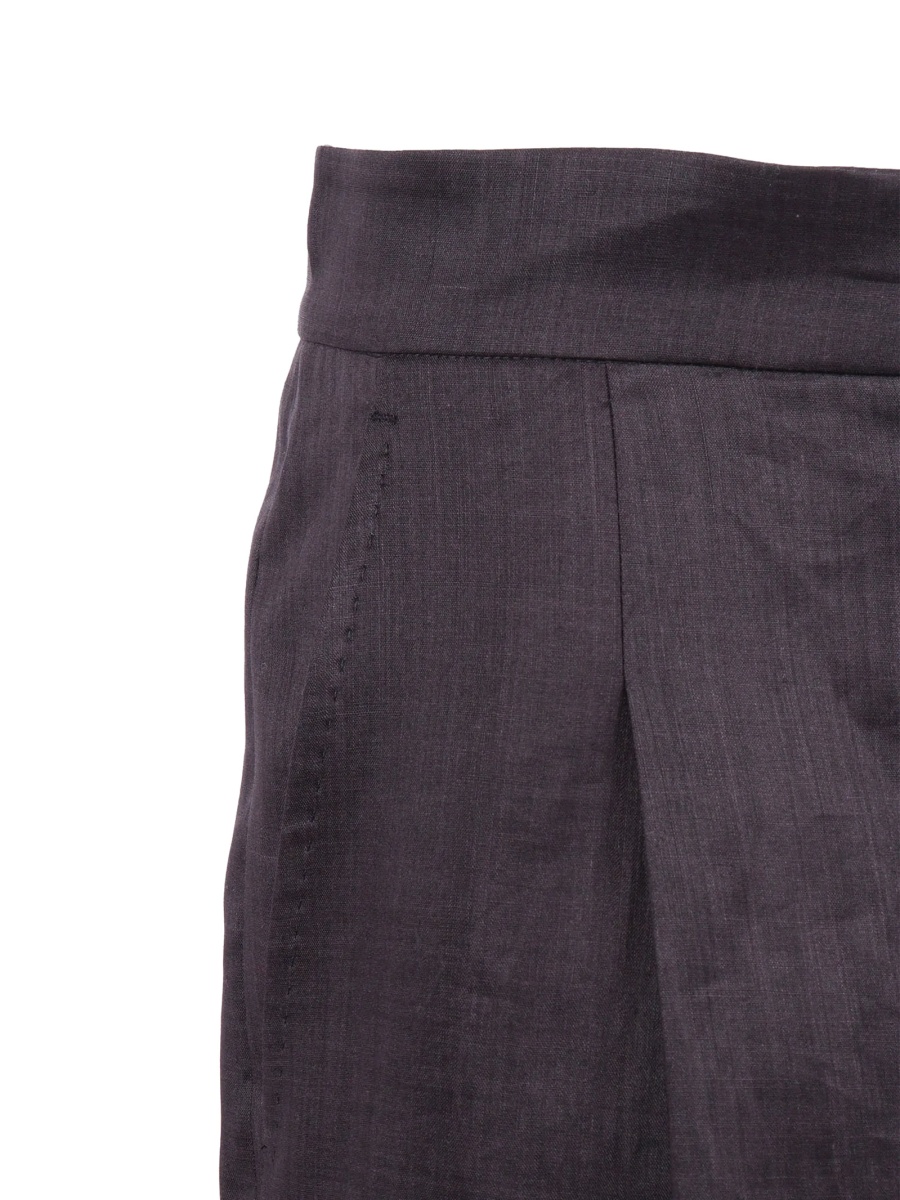 Pantaloni eleganti MaxMara Studio negri din ramie - Img 3