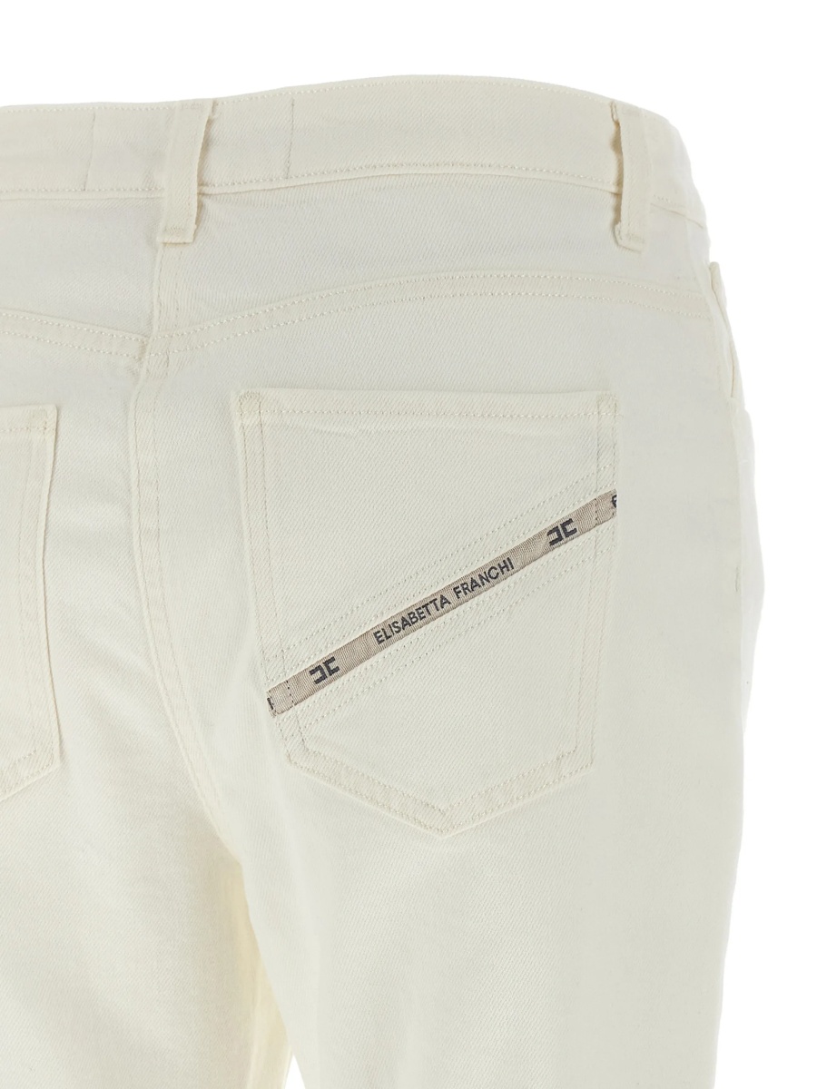 Pantaloni evazati Elisabetta Franchi albi - Img 4