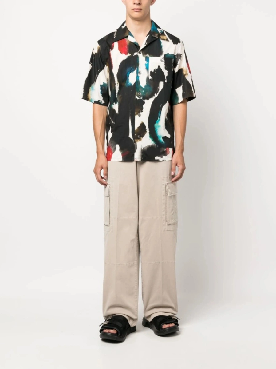 Pantaloni evazati Fendi neutri - Img 2